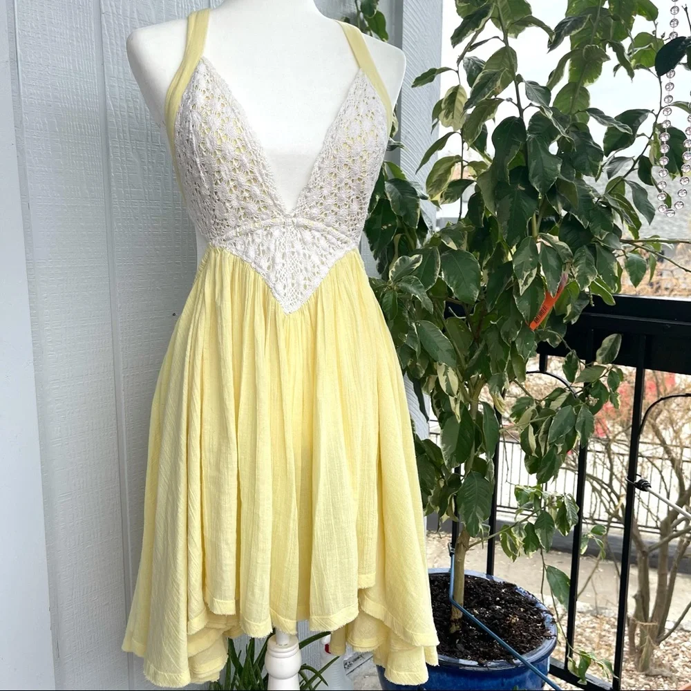 Yellow and white Free people summer dress - Picture 3 of 11